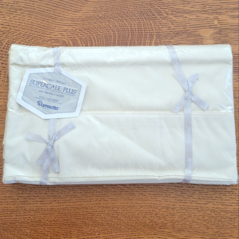 Wamsutta Supercale Plus Full Flat Sheet - Wheat (ivory)